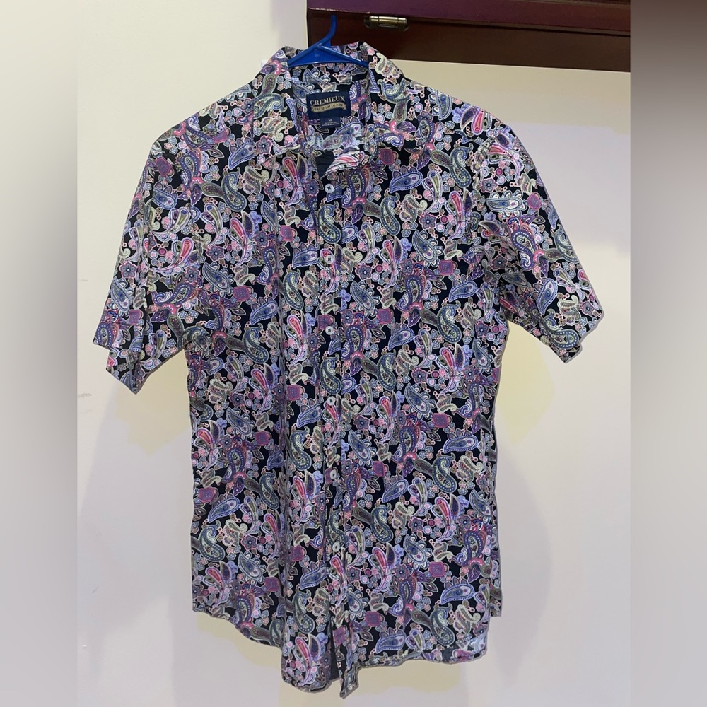 Purple Blue Pink Casual Button Down Shirt